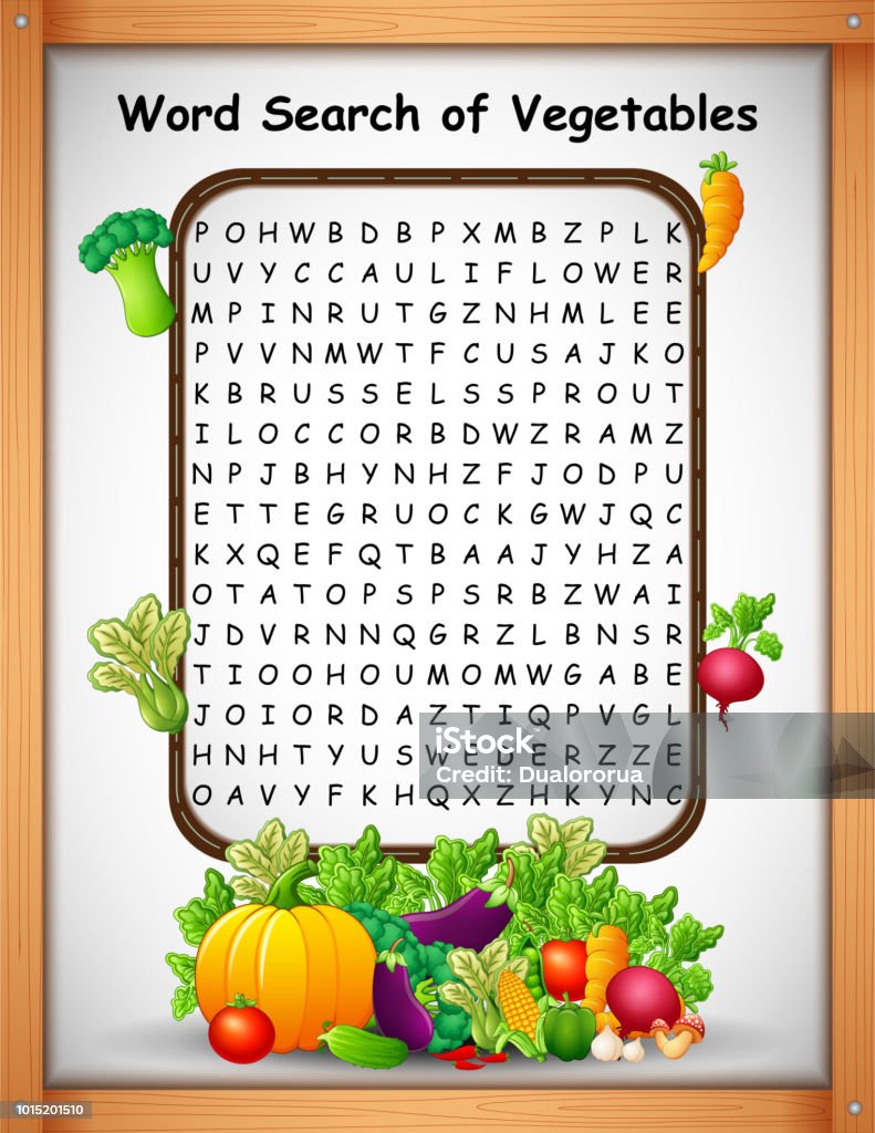 Crossword puzzles word find vegetables for kids games Illustration of Crossword puzzles word find vegetables for kids games Alphabet stock vector
