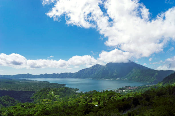 istock Beautiful Batur volcano under blue sky 1015204128