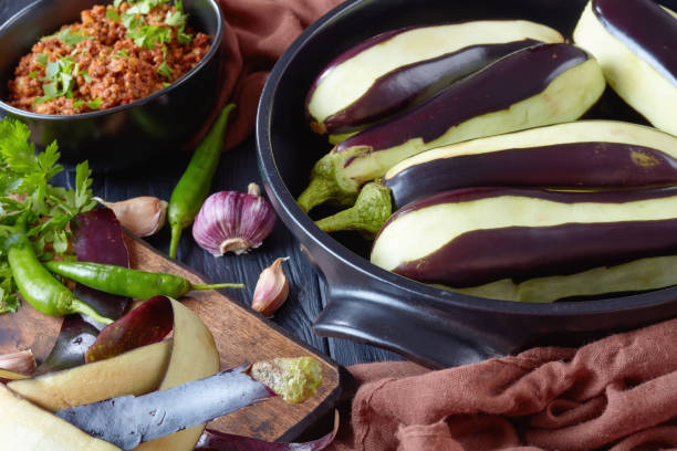 istock ingredients for cooking up Stuffed Eggplants 1015214866