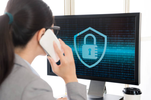 istock back view of cyber security company female worker 1015220786