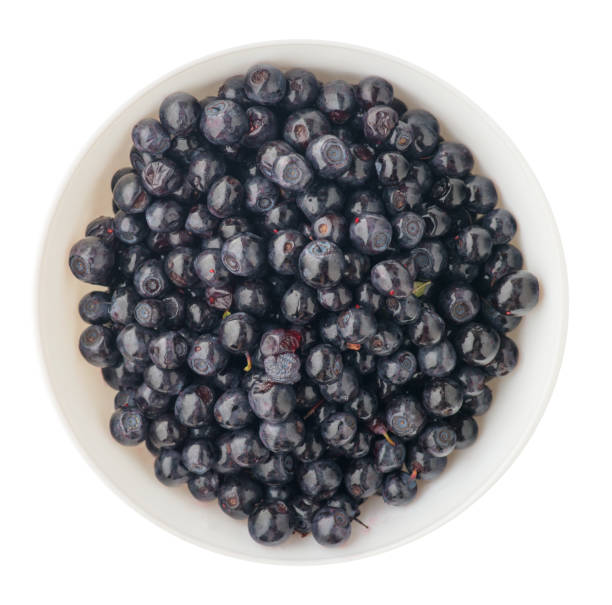 istock blueberries on a plate isolated on white background. blueberry kind on 1015226944