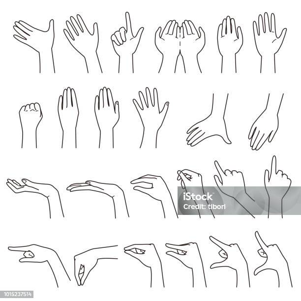 Handgester 01-vektorgrafik och fler bilder på Hand - Hand, Illustration, Plocka
