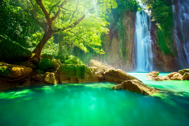 istock Cikaso waterfall hidden in the tropical jungle 1015250284