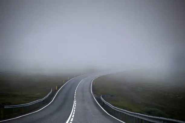 Photo of Road in fog (mist)