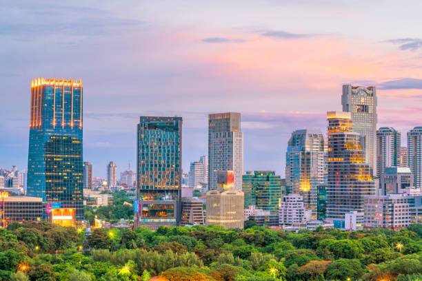 istock Bangkok city skyline from top view in Thailand 1015250514