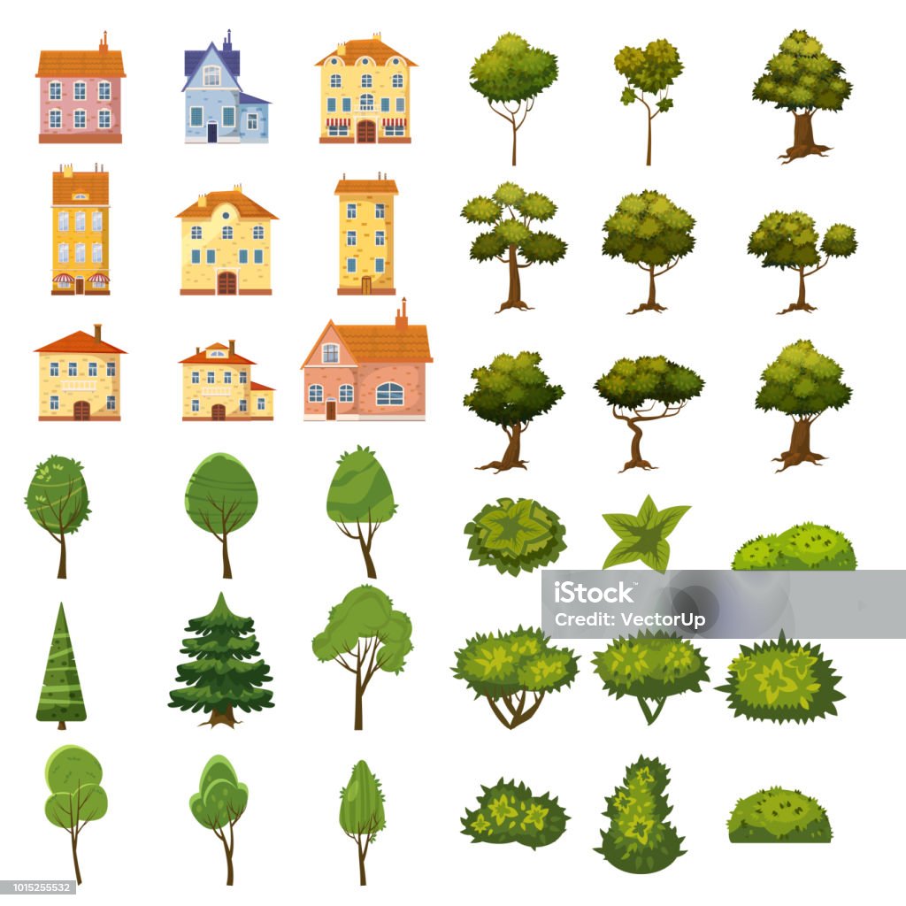 Ilustración de Conjunto De Edificios Arbustos Y Árboles De Elementos De Paisaje Diseño De Jardines Juegos Y Aplicaciones Gráficos Vectoriales Estilo De Dibujos Animados Aislados y más Vectores Libres de Derechos de Ilustración de Conjunto De Edificios Arbustos Y Árboles De Elementos De Paisaje Diseño De Jardines Juegos Y Aplicaciones Gráficos Vectoriales Estilo De Dibujos Animados Aislados y más Vectores Libres de Derechos de