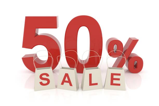 istock Fifty percent sale. 3D rendering. 1015255972