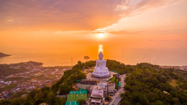 istock aerial view sweet sunset at Phuket big Buddha 1015260646