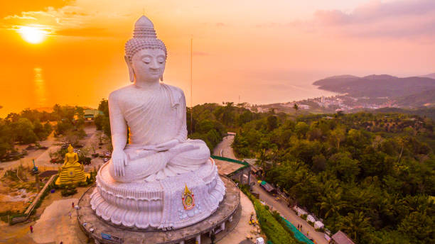 istock aerial view sweet sunset at Phuket big Buddha 1015260676