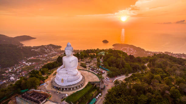 istock aerial view sweet sunset at Phuket big Buddha 1015260688