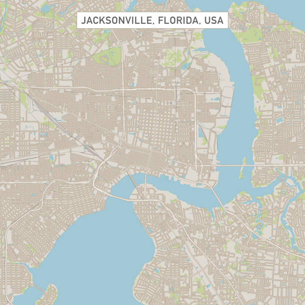 Jacksonville Florida US City Street Map Vector Illustration of a City Street Map of Jacksonville, Florida, USA. Scale 1:60,000.
All source data is in the public domain.
U.S. Geological Survey, US Topo
Used Layers:
USGS The National Map: National Hydrography Dataset (NHD)
USGS The National Map: National Transportation Dataset (NTD) jacksonville symbol stock illustrations
