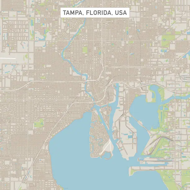 Vector illustration of Tampa Florida US City Street Map