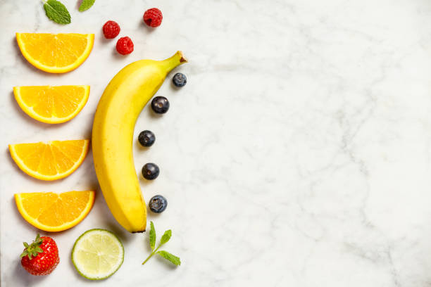 istock Flat-lay of organic fruits 1015273498