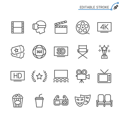 Simple vector line Icons. Editable stroke. Pixel perfect.