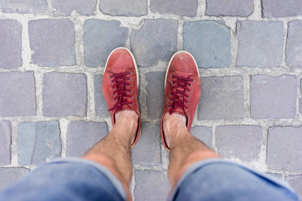 Legs of a man from above Legs of a man from above personal perspective standing stock pictures, royalty-free photos & images