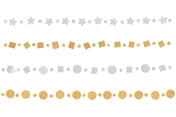 istock Gold and silver glitter bunting paper cut 1015288640
