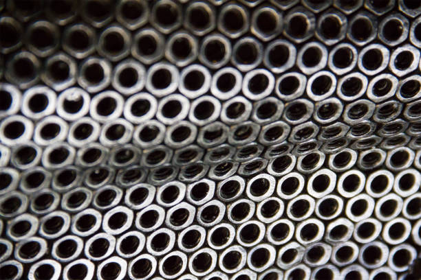 istock metal abstract curve background and texture, curve steel backdrop. 1015295328