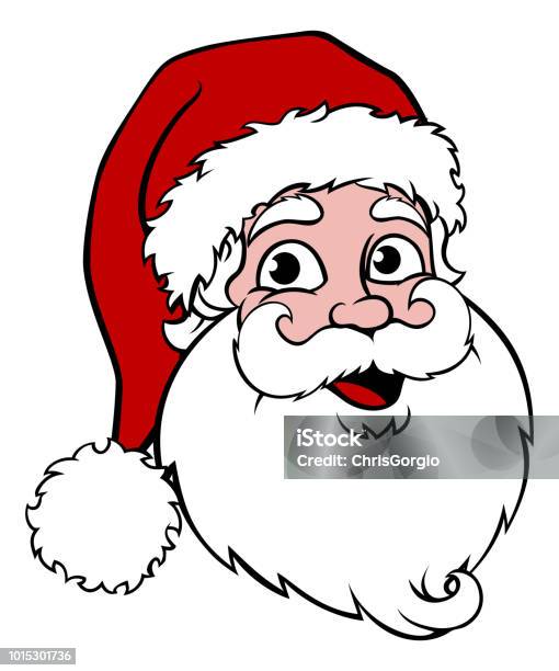 Santa Claus Stock Illustration - Download Image Now - Santa Claus, Human Face, Head