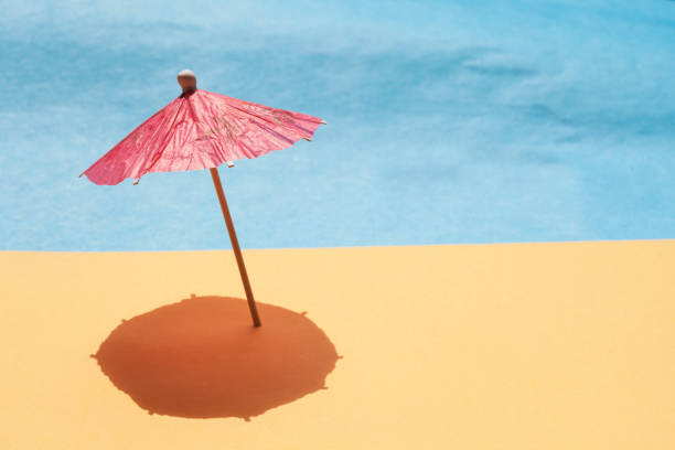 Parasols at the beach, made of paper