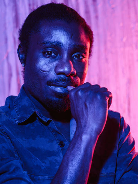 istock African-merican male on colorful neon light 1015314408