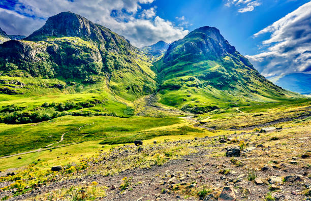 istock schottish highlands landscape with cloud in the sky. 1015314476