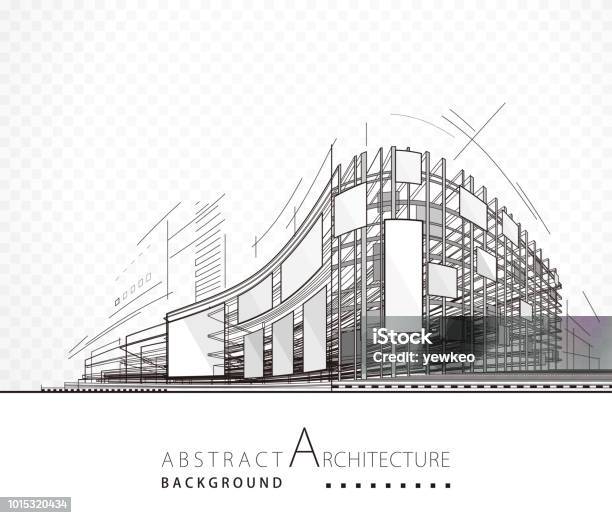 Ilustración de Edificio De Arquitectura Abstracta y más Vectores Libres de Derechos de Arquitectura - Arquitectura, Sector de la construcción, Arquitectura exterior