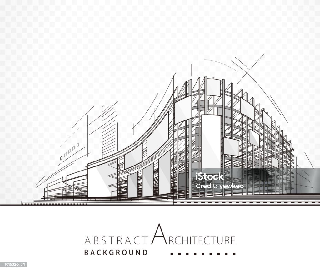 抽象的なアーキテクチャの構築 - 建築のロイヤリティフリーベクトルアート