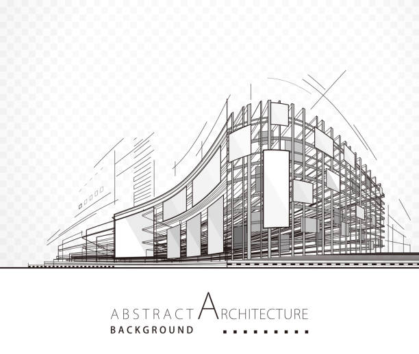 ilustrații de stoc cu abstract arhitectura de constructii - arhitect
