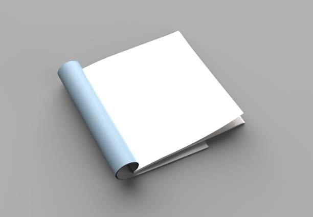istock Square magazine, brochure or catalog mock up isolated right page on gray background. 3d illustration 1015327500