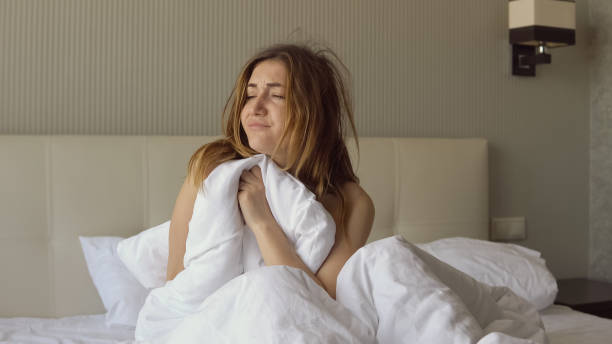 istock Young sleepy woman woke up 1015333146