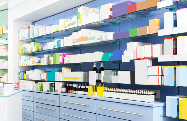 istock Image of the shelves with medicines 1015336520
