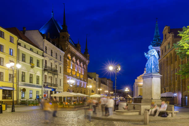 istock Torun Town Hall and statue of Copernicus in evening 1015345308