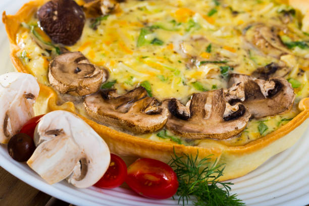 istock Mushroom pie filled with shiitake, porcini, champignons 1015345422