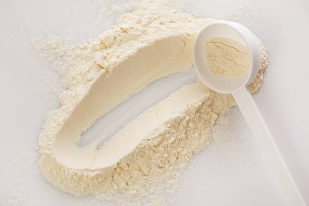 proteine in polvere - whey protein concentrate foto e immagini stock