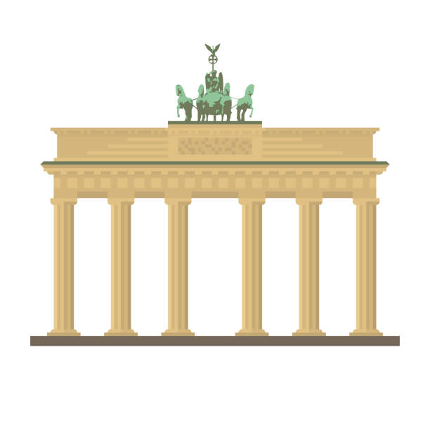 Brandenburg Gate at Berlin flat design vector icon Flat design isolated vector icon of Brandenburg Gate at Berlin, Germany brandenburger tor stock illustrations