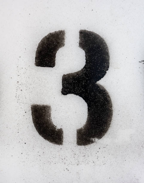 istock Written Wording in Distressed State Typography Found Number Three 3 1015351296