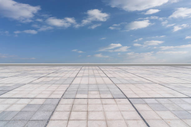 istock Empty,square,floor,tiles,and,beautiful,sky,landscape 1015353734