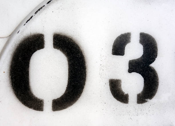 istock Written Wording in Distressed State Typography Found Number Three 3 1015353950
