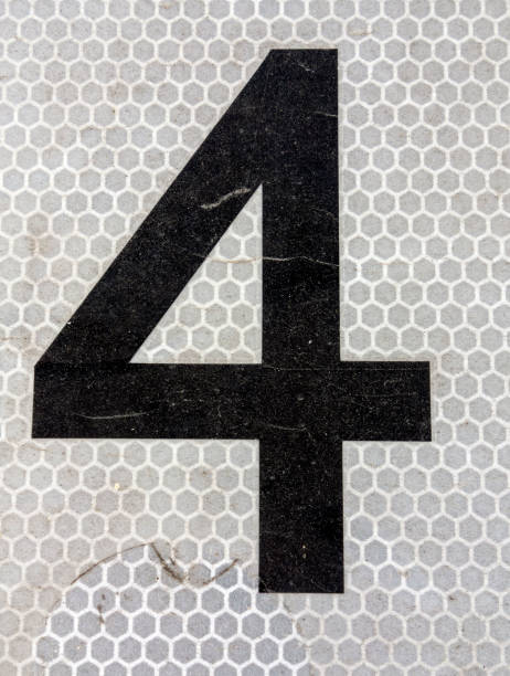 istock Written Wording in Distressed State Typography Found Number Four 4 1015357824