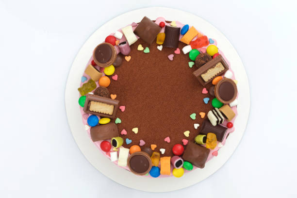 istock children's chocolate mousse cake top view 1015358210