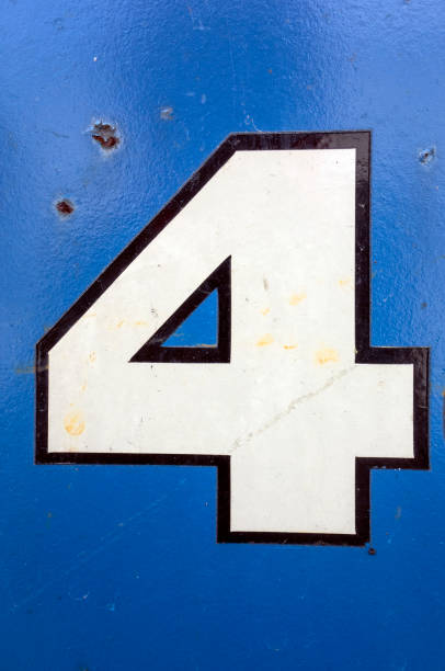 istock Written Wording in Distressed State Typography Found Number Four 4 1015361438
