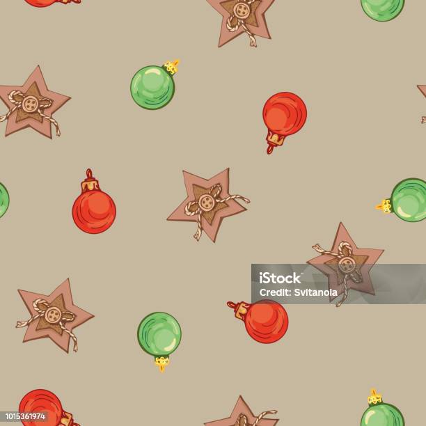 Seamless Pattern Of Christmas Decorations Stock Illustration - Download Image Now - Abstract, Art, Backgrounds