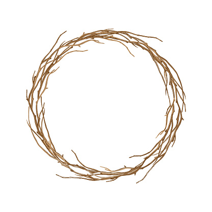 Round frame of twisted branches.
