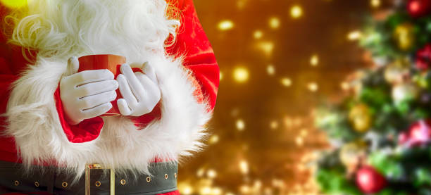istock Santa Claus with hot mug 1015368116
