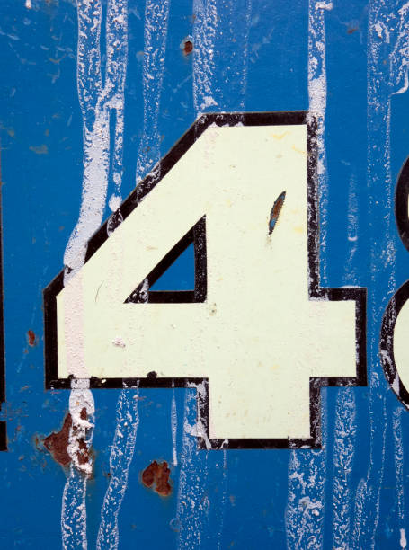 istock Written Wording in Distressed State Typography Found Number Four 4 1015374102