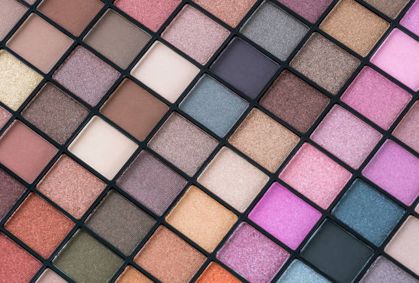 istock Close up shimmer pastel color eye shadow palette 1015378700