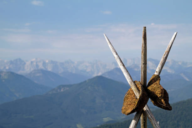Gorgeous view over a mountain range in the Alps