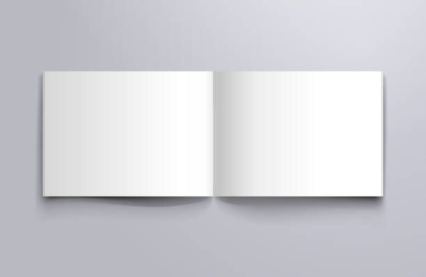 open page mockup blank empty magazine brochure mockup design open book stock illustrations