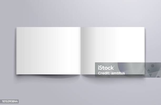 Open Page Mockup Stock Illustration - Download Image Now - Book, Template, Brochure
