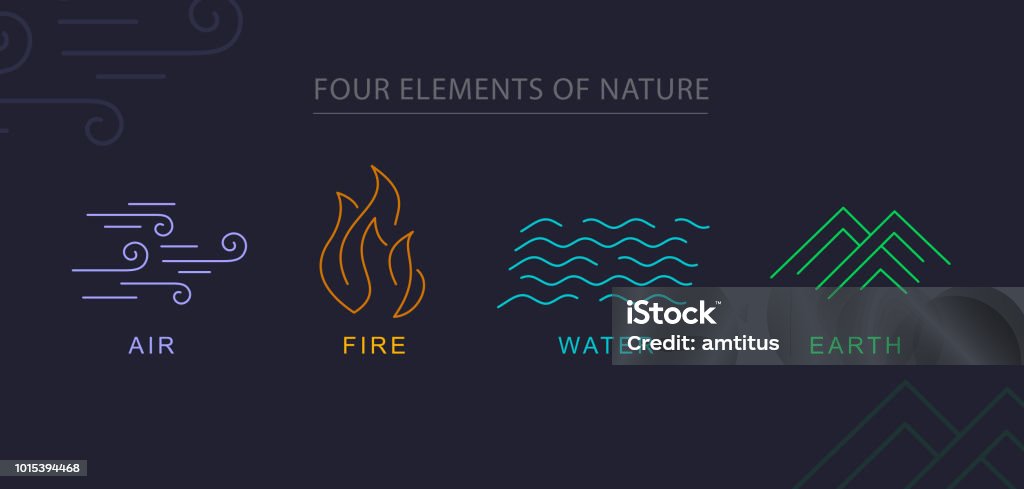 four elements the four elements of nature design elements Wind stock vector
